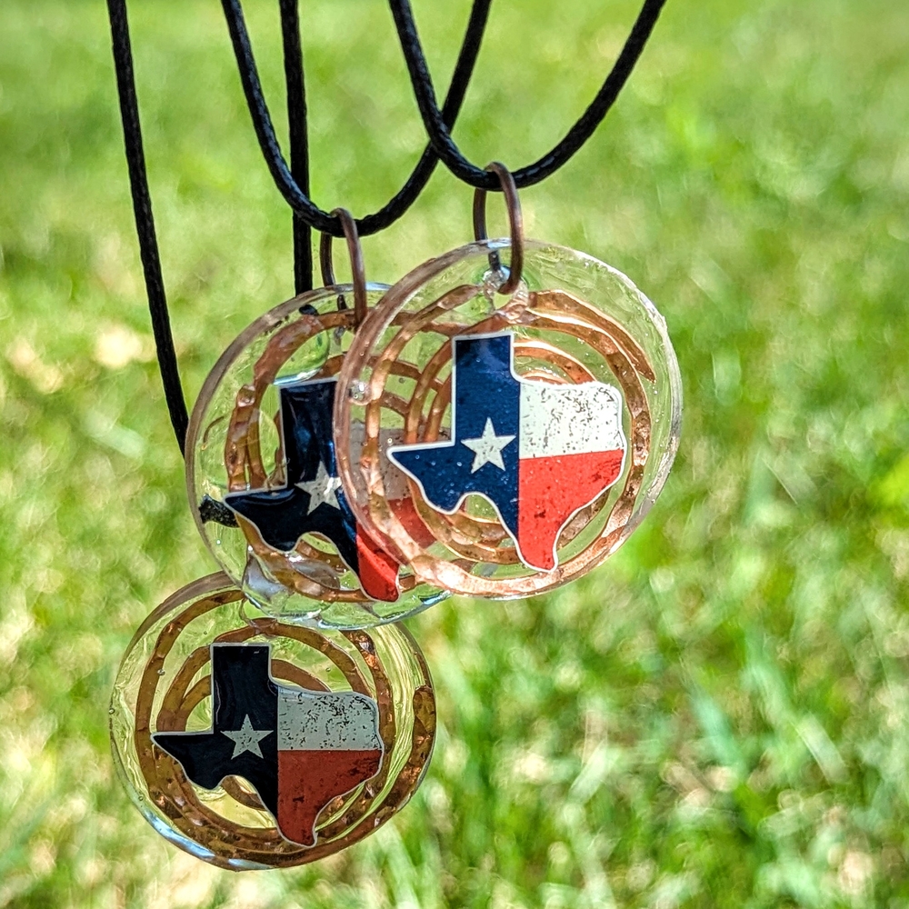 Handmade Texas State Pendant Necklace - Picture 2 of 4